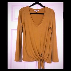 Mustard color long sleeve express shirt